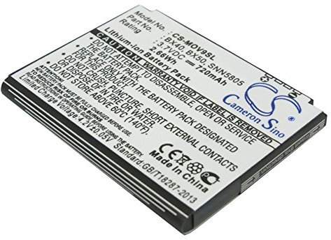 TollCor Batteria di ricambio 720 mAh/3,7 V per Motorola Moto Jewel, U8, U9, V10, V9, V9m, ZN5, MOTORAZR2 V9, V9m, MOTOZINE ZN5, PEBL2 U9, Q9h, P/N: BX40, BX50, FNN7012AA, SNN5805