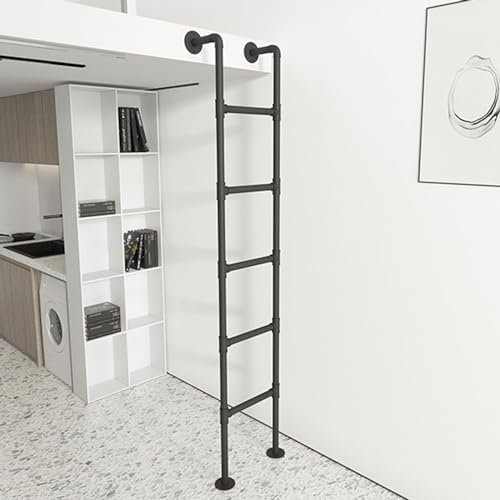 SZITW Wall Mounted Metal Bunk Bed Ladder, 4ft-7.6ft Floor-Standing Caravan Loft Bed Ladders, Replacement Ladder for Twin Climb Ladders, for Home Office Living Room and Bedroom,6.7FT/2.04M/80.4IN