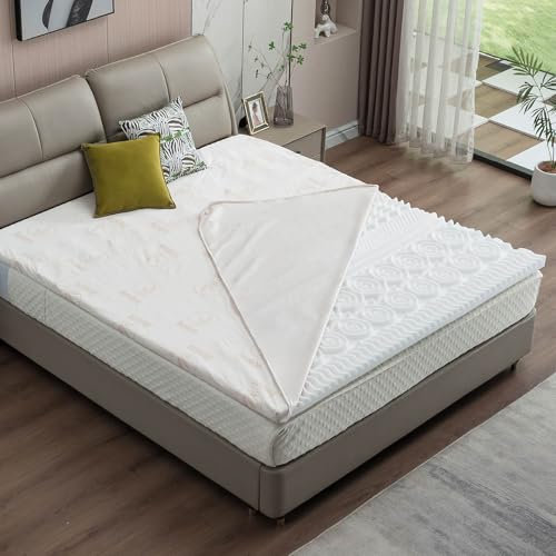 AMBINESS® Matratzen Topper memory foam inkl. Bezug | 7 Größen | 80x200cm - 180x200cm | 5cm dicker Memory-Schaum | orthopädisch wasserdicht temperaturregulierend Maschinenwaschbar | Öko-Tex | 180x200cm