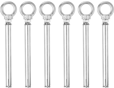 QUARKZMAN Ring Lifting Expansion Eyebolt, 6 Stück M6x120mm 304 Edelstahl Expansionschraube mit Augenring für Betonziegelwand