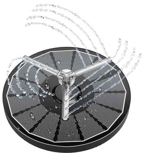 AISITIN Fontaine solaire 2,5 W avec buse rotative à 360° avec buse pivotante spécialement conçue et 4 fixations, fontaine solaire flottante pour la décoration de jardin, bassin, bain d'oiseaux, jeu