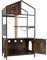 GYMAX 3-in-1 Katzenbaum 150 cm, Kratzbaum mit Katzenklo Schrank & Plattformen, Katzenkratzbaum mit Kratzsäule & transparente Hängematte, Katzenhaus, Katzenkloschrank mit hängendem Spielball