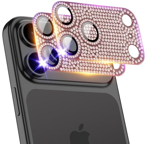 TingYR Kameraschutz für iPhone 17 Pro Max, Rundumschutz, Bruchsicher nach Militärstandard, Kamera-Displayschutz aus Gehärtetem Glas aus Metall-Aluminium-Legierung.Pink