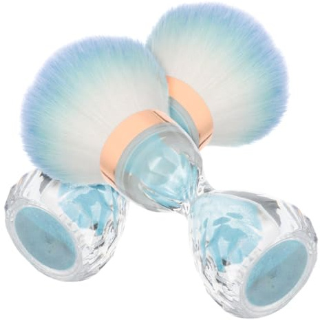Baluue 2pcs Large Soft Bristle Nail Dust Brushes for Cleaning Nail Art Acrylic Powder Dusting Manicure Tools Sky-blue for Professional and Home Use