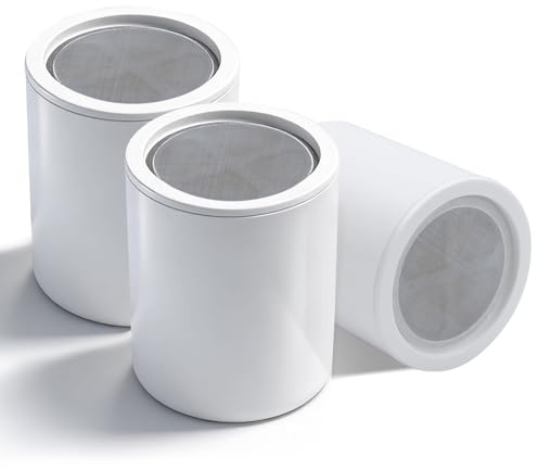 3-Pack Replacement Shower Filter Cartridges Compatible with MyHalos, Gentle on Skin & Hair, Reduces Hard Water, Chlorine & Heavy Metals, for Home & Travel