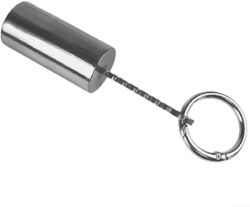Shaker subacqueo in acciaio inox, dispositivo di segnale subacqueo 10 cm con anello portachiavi per immersioni notturne e comunicazione di squadra (argento)