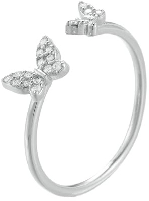 Tolldek Platin PT950 Partnerringe, Schmetterlinge Eheringe mit Diamant Echt Gold Schmuck, Platin Pärchen Ringe, Gr.52 (16.6)