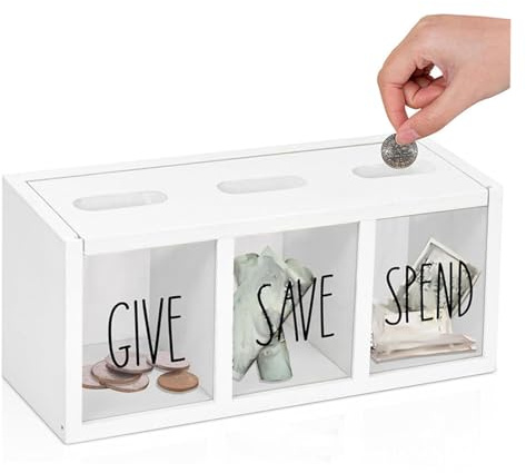 Grtheenumb Spardose für Kinder|Spend Save Give Piggy Bank, Money Coin Saving Piggy Jar Box, Bringen Sie Kindern das Geben und Sparen bei, visualisiert für Kinder, Jungen und Mädchen
