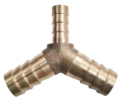 4 5 6 8 10 12 14 16 25mm Hose Reudcer Y Shaped 3 Ways Brass Pipe Fitting Splitter Coupler Connector Water Gas Oil(10-10-8mm) Plumbing Fittings