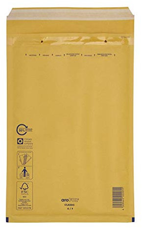 100 braune Luftpolsterversandtaschen 6 / F 220 x 340 mm, Luftpolstertaschen Versandtaschen Umschläge von AroFol