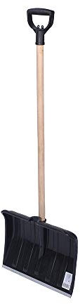 Haus und Küche 74741 Pala de Nieve de Plastico y Madera, Negro, 121 x 40 x 32 Cm
