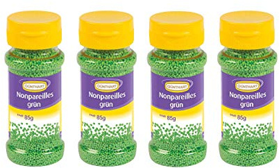 Günthart BackDecor | Streudekor, Nonpareilles grün, 4er Pack (4 x 85 g)
