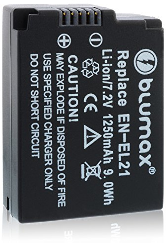 Blumax Akku für Nikon EN-EL21 1250mAh | Ersatzakku kompatibel mit Nikon 1 V2 Nikon CoolPix A900 S9900 S9700 S9600 S9500 S9400 S9100 S8200 S8100 S8000 P340 P330 P310 P300 S31 S800c S6150 S6200 S6300 S70 S710 S640 S630 S620 S610 S1100pj S1200pj AW100 AW110