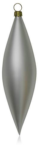 Lauschaer Glas Christbaumschmuck Oliven weiß matt 4 Stück Christbaumschmuck Weihnachtsbaumschmuck mundgeblasen