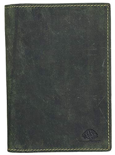 Greenburry Vintage Leder Ausweismappe 6 Fächer für Ausweis Dokumente olive