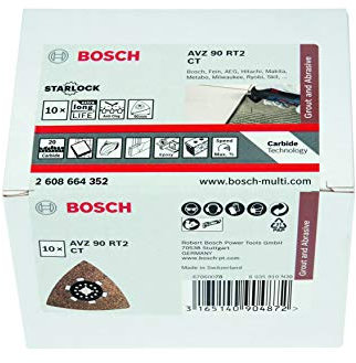 Bosch Professional 10 Stück Schleifplatte AVZ 90 RT2 Carbide RIFF (Starlock, Körnung 20, Ø 90 mm, Zubehör Multifunktionswerkzeug)