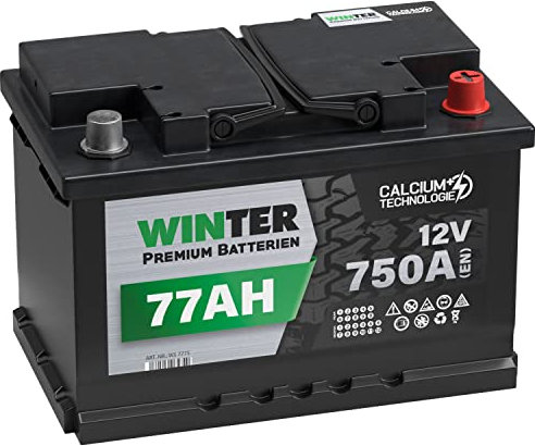 WINTER Premium Autobatterie 12V 77Ah 750A/EN statt 70Ah 72Ah 74Ah 75Ah