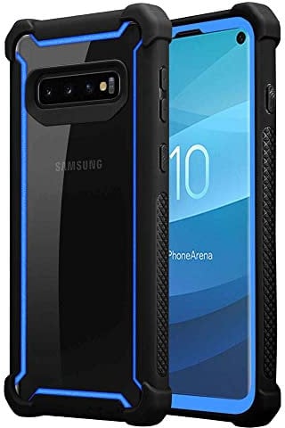 Cadorabo Funda para Samsung Galaxy S10 Plus en Negro Azulado -2-en-1 Cubierta con Borde Silicona TPU y Espalda Acrílico - Case Cover Carcasa Protectora Ligera