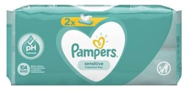 Pampers 81687189 Baby Wipes 104 Pieces – Baby Wipes (Wet Baby Wipe, Plastic Bag, Girl/Boy, Turquoise, White, Germany, 600 g)