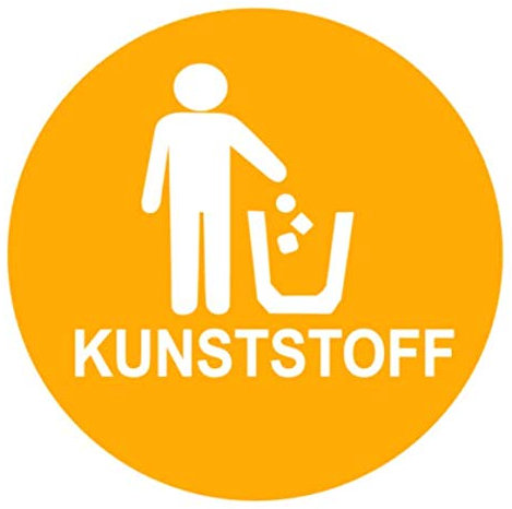 Mülltonnen Aufkleber 15x15cm Mistkübel Mülleimer Aufkleber für Deutschland Restmüll Altglas gelber Sack Metall Bio Kunststoff Papier 187/1 (Kunststoff)