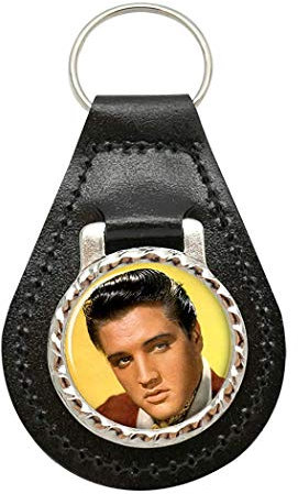 Giftshop UK Elvis Leder Schlüssel Fob