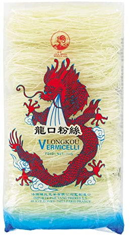 Vermicelles de soja LONGKOU 250g - Vermicelles pour nems et rouleaux de printemps - Marque Coq (1 sachet de 250g)