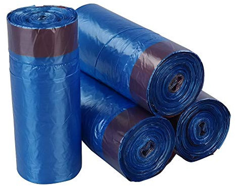 Bringer 20 L Drawstring Bin Liner, Blue Bin Bags with Drawstring, 200 Counts