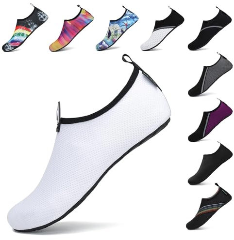 SAGUARO Unisex Badeschuhe Outdoor Schnell Trocken Wasserschuhe Damen Sommer Aquaschuhe Frauen Surfschuhe Männer Barfußschuhe für Herren Leicht Schnee 46/47 EU