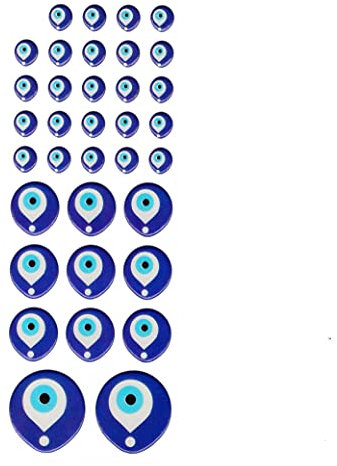 35X Nazar Boncuk Boncugu 3D Sticker Aufkleber Reliefsticker 8mm 18mm 28mm Blaues Auge Evil Eye Gastgeschenke Deko Amulett Wanddeko Babyparty