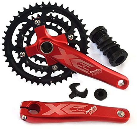 GEQIAN 170 mm Kurbellänge Mountainbike-Kurbelgarnitur 104 BCD – integrierte hohle Kurbelgarnitur einfach zu modifizieren Einzelkurbel Set für Fahrradkurbelwechsel