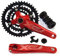 GEQIAN 170 mm Kurbellänge Mountainbike-Kurbelgarnitur 104 BCD – integrierte hohle Kurbelgarnitur einfach zu modifizieren Einzelkurbel Set für Fahrradkurbelwechsel