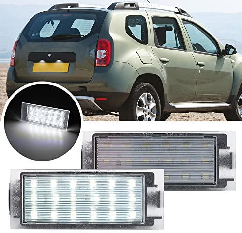 NSLUMO LED Nummernschildbeleuchtung Weiß für Vauxhall Vivaro Movano NV300 NV400 Talento Dacia Duster Sandero 2 Stück LED-Tag-Registrierungslampen