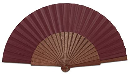 Handgefertigter Spanischer Fächer - Grüner Fächer- Fächer aus Sipo-Holz und 100% Baumwolle - Fächer Klein - Spanischer Handfächer aus Holz und Stoff