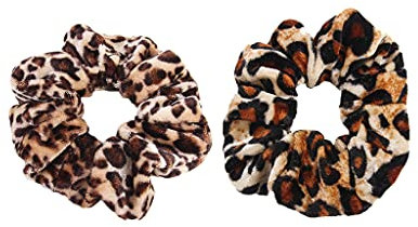 2 stücke Frauen Mädchen Leopard Samt Haargummi Elastisches Haarband Pferdeschwanz Halter Haargummi Haarschmuck Nützlich und praktisch