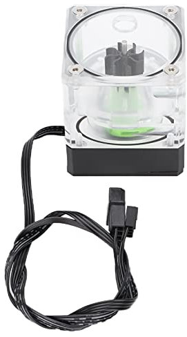 Computer Pump Reservoir Combo, 500 L/h Integrierter Wasserpumpentank mit Durchflussanzeige, G1/4 Wasserkühlsystem-Kit, Großer 4P Kleiner 4-Pin-Anschluss, Robust und Langlebig