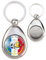 Badgmania Porte Clés Métal Goutte Jeton de Caddie SP Casque F1 Sapeurs Pompiers Bleu Blanc Rouge Firefighter