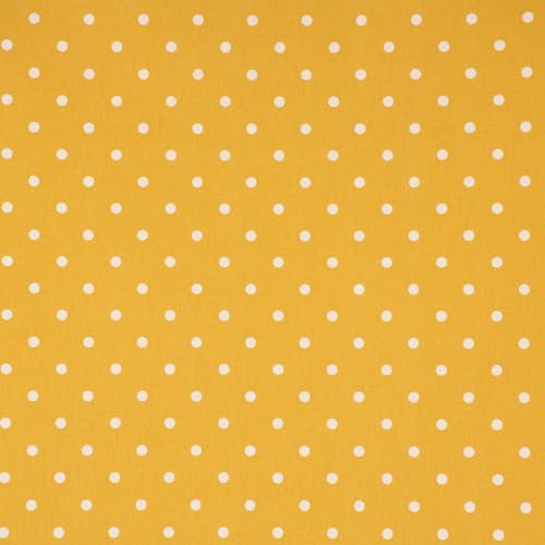 Gardinenstoff Dekostoff Baumwolle Full Stop Mustard Punkte senfgelb we