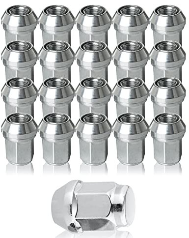 BIMECC Set of M12x1.5 Alloy Wheel Nuts Compatible with Ford | Mazda | Mitsubishi | Honda - 17HEX - Taper - Silver