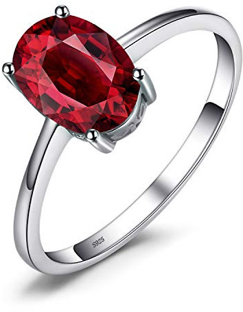 JewelryPalace Echt Edelstein Granat Citrin Peridot Blautopas Amethyst Ringe, Verlobungsring Promise Solitär Verlobung Ring Silber 925 Damen, Silberringe Damenring Antragsring Ringe, Damen Schmuck 62