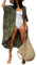 Jywmsc Womens Casual Beach Cardigan Tie Dye Open Front Long Kimono Swimsuit Cover up Army Green