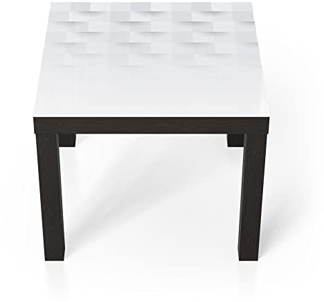 DEQORI Glastisch | schwarz klein 55x55 cm | Motiv Abstraktes Geo-Muster | ausgefallener Beistelltisch aus Glas | Hochglanz Couchtisch fürs Wohnzimmer | moderner Couch Tisch mit Design