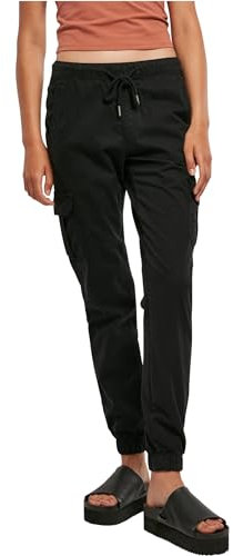 Urban Classics Damen Hose Ladies High Waist Cargo Jogging Pants Black 5XL