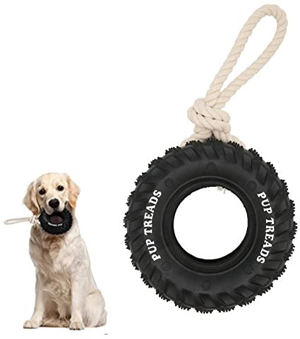 Hundespielzeug f¨¹r Aggressives Kauen Hundereifen-Kauspielzeug Hundespielzeug f¨¹r Aggressives Kauen Bissfestes Abgebendes Gummi Aggressives Hunde-Schlepperspielzeug mit Seil f¨¹r