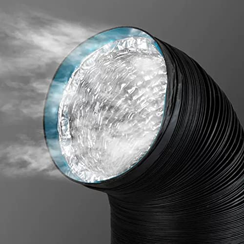 ZAQYCM Black Duct Hose for Range Hood, Aluminum Exhaust Hose For Shop/Garage/Dryer/Kitchen/Bathroom Fan/Restaurants, HVAC Ventilation Air Tube (Color : 400MM (15.7 Inch), Size : L 2m(6.5 ft))