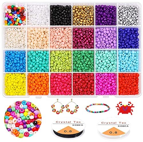 Yholin 4mm Glass Seed Beads for Bracelet Making, 4800pcs Small Pony Beads Craft Beads for Jewellery Making, for DIY Bracelets Necklaces Earrings Crafting for Adults