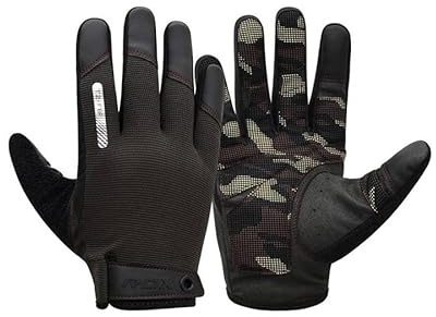 RDX T2 Full-Finger Trainingshandschuhe – Herren/Large, Braun, Touchscreen-kompatibel, Silikon-Grip, G-Foam Polsterung, atmungsaktives Stretchmaterial, Verstellbarer Handgelenkriemen, Gym & Crossfit