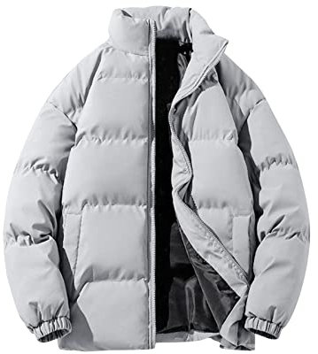 Winterjacke Herren Outdoor Regenjacke Herren Herren Blouson Jacke Freizeitjacke Herren Steppjacke Herren Herren Übergangsjacke Wasser Shirt Herren Poncho Regen Baseballjacke(Light Gray,XXL)