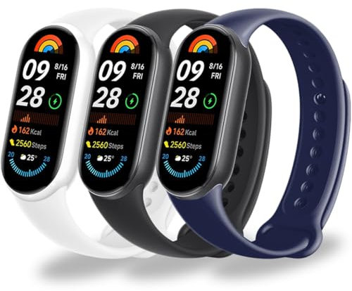 Monuary 3 Pièces Bracelets Compatibles avec Xiaomi Smart Band 10/9/8, Bracelets Sportifs Colorés, Souples et Respirants, à Dégagement Rapide