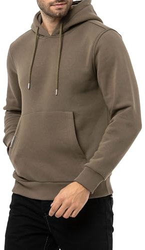 Cipo & Baxx Herren Hoodie Sweatshirt CL557 Khaki – Stylischer Pullover im Casual Streetwear Look mit Kapuze & Kängurutasche – Bequemes Oberteil für Alltag & Freizeit - CL557 Khaki L