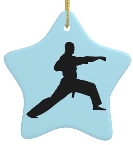 Weihnachts-Keramik-Anhänger – Weihnachtsbaumschmuck, niedliches hängendes Zubehör, lustiges Geschenk, Karates